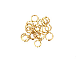 Satin Hamilton Gold (plated) Round Jump Ring 4mm, 21 gauge