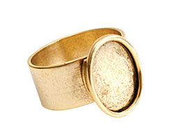 Nunn Design Antique Gold (plated) Large Oval Frame Adjustable Ring 16x20mm