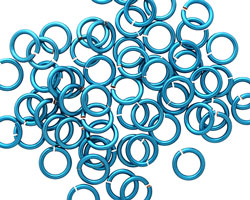 Pacific Blue Enameled Copper Round Jump Ring 6.5mm, 18 gauge