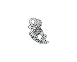 TierraCast Antique Silver (plated) Koi Charm 17x9mm