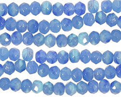 Czech Glass Aquamarine Sky Fire Polished Rondelle 4x5mm