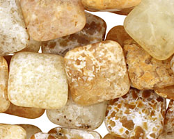 Pineapple Yellow Opal Puff Square 15mm