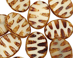 Czech Glass Leche Picasso Groovy Oval 18x14mm