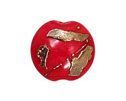 Grace Lampwork Regal Red Metallic Lentil 27-28mm