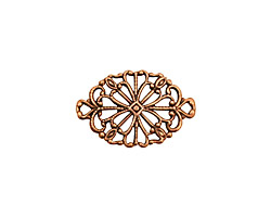 Stampt Antique Copper (plated) Fancy Oval Filigree Connector 20x13mm