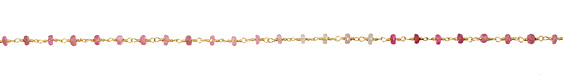 Pink Sapphire Faceted Rondelle Gold (plated) Bead Chain