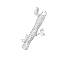 Ezel Findings Rhodium (plated) Lucky Tree Pendant 14x27mm