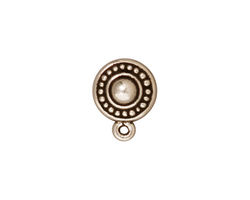 TierraCast Antique Silver (plated) Beaded Ear Post 11x15mm