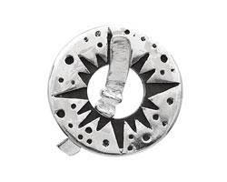 Saki Sterling Silver Starburst Toggle Clasp 27mm, 27mm bar
