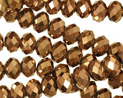 Metallic Antique Bronze Crystal Faceted Rondelle 8mm