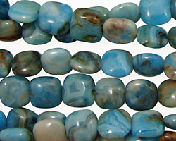 Larimar Blue Crazy Lace Puff Square 8mm
