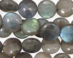 Labradorite Puff Coin 12mm