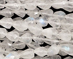 Moonstone (rainbow) Faceted Irregular Teardrop 4-7x4-5mm