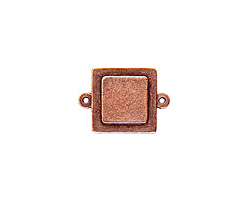 Nunn Design Antique Copper (plated) Raised Tag Mini Square Connector 25x18m