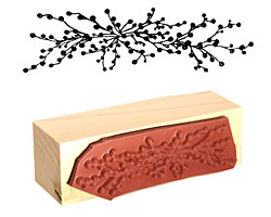 Berry Branch Border Rubber Stamp 67x18mm