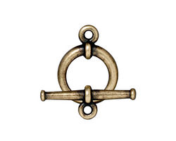 TierraCast Antique Brass (plated) Large Tapered Toggle Clasp 20mm, 25mm bar
