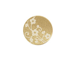 Lillypilly Gold Floral Vine Anodized Aluminum Disc 19mm, 22 gauge