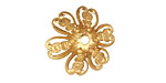 Brass Medallion Flower Bead Cap 10x20mm