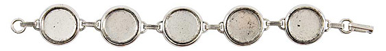 Nunn Design Antique Silver (plated) Large Circle Bezel Bracelet 18mm
