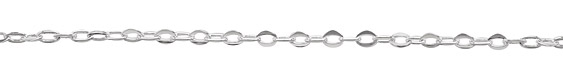 Silver (plated) Every Other Flat Oval Link Chain