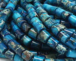 Teal Impression Jasper Barrel 8mm