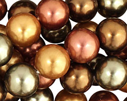 Metallic Shell Pearl Mix Round 12mm