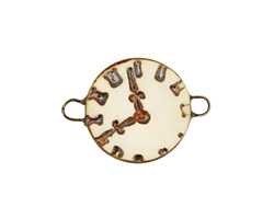 Earthenwood Studio Ceramic Oxidation Clock Face Link 25x18mm