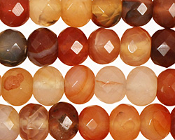 Carnelian (natural) Faceted Rondelle 10mm