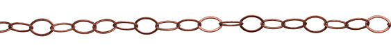 Antique Copper (plated) Flat Oval Chain