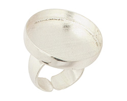Silver (plated) Adjustable Ring Circle Bezel 27mm