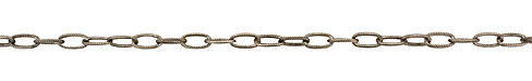 Antique Silver (plated) Long Etched Oval Cable Chain