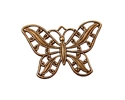 Stampt Antique Copper (plated) Filigree Butterfly 30x22mm