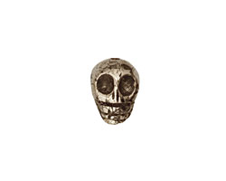 Golden Pyrite (silver tone) Skull 12x10mm