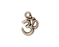 TierraCast Antique Brass (plated) Om Charm 13x18mm