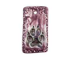 Earthenwood Studio Ceramic Amethyst Iron Pawprint Pendant 25x45mm