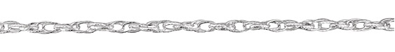 Silver (plated) Patterned Interlocking Oval Chain