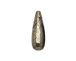 Golden Pyrite (silver tone) Teardrop Pendant 8x24mm