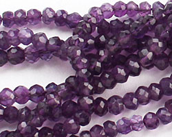 Amethyst Faceted Rondelle 3-4mm