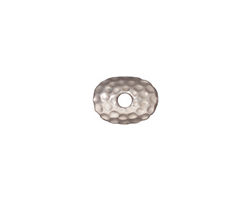 TierraCast Rhodium (plated) Large Hole Hammered Pendant Cap 4x11mm