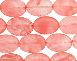 Cherry Quartz Flat Oval 18x13mm