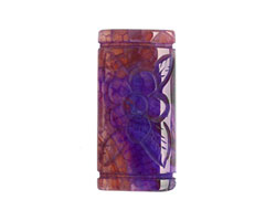 Purple Agate Carved Thin Pillow 39-40x19-20mm