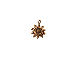 Stampt Antique Copper (plated) Tiny Sunflower Charm 9x12mm