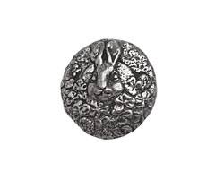 Green Girl Pewter Rabbit Button 20mm