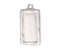 TierraCast Rhodium (plated) Rectangle Frame Drop 15x31mm