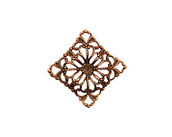 Stampt Antique Copper (plated) Floral Square Filigree 15mm