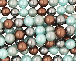 Muddy Spring Mix Shell Pearl Round 6mm