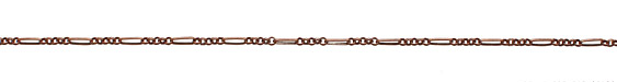 Antique Copper (plated) Long Oval & Ring Chain