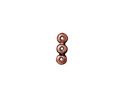 TierraCast Antique Copper (plated) Plain 3-Hole Bar 2x12mm