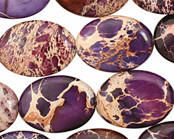 Purple Impression Jasper Flat Oval 20x15mm