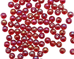 Czech Glass Luster Iris Ruby Round 4mm